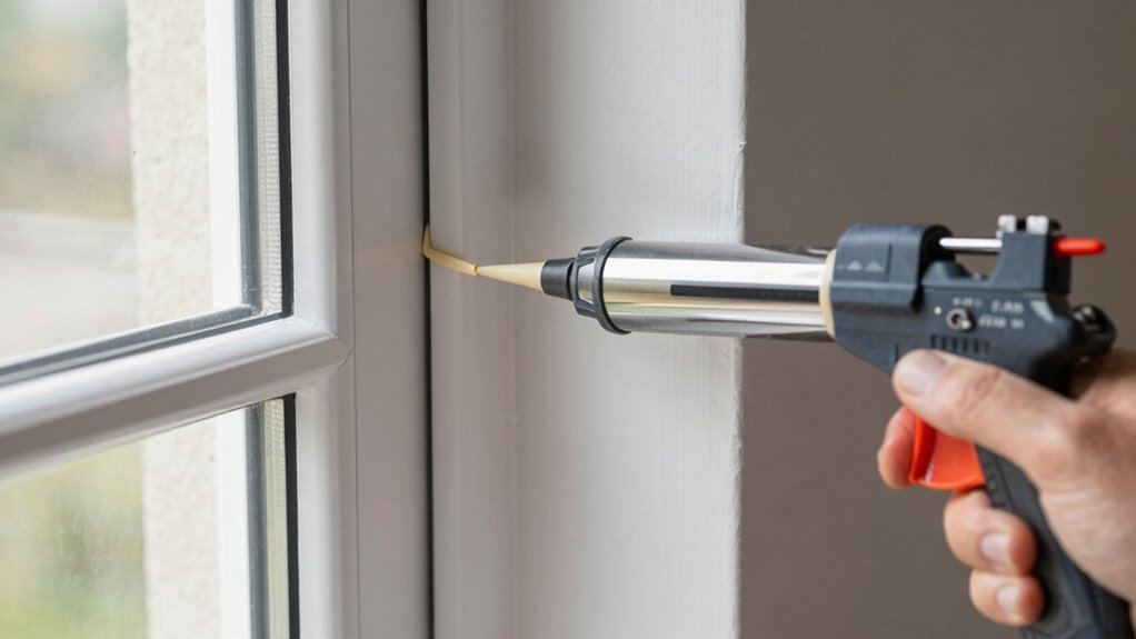 apply steady controlled caulking