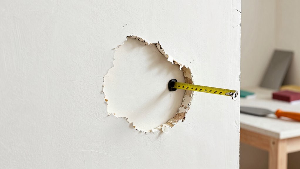 assess hole size and damage