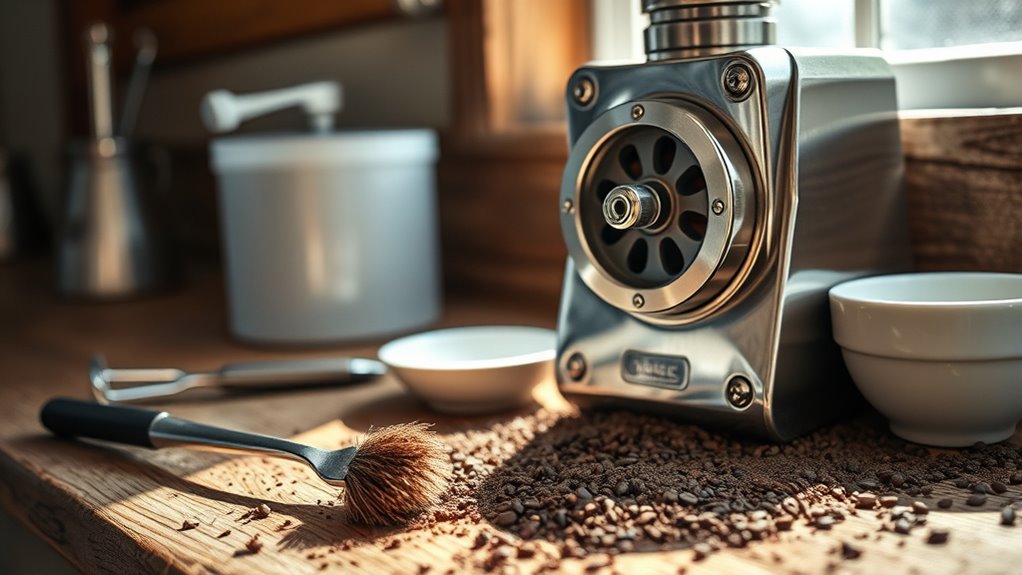 clean burr grinder regularly
