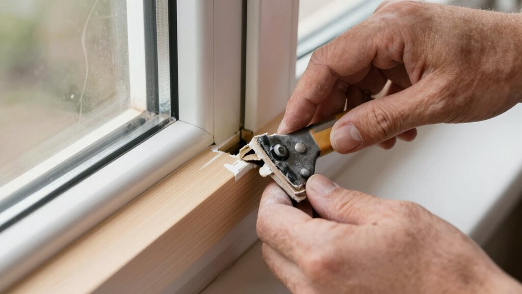 clean dry remove old caulk