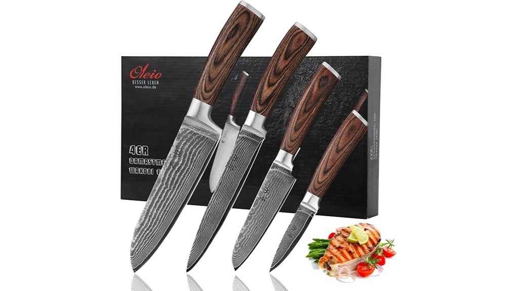 damascus knife set gift