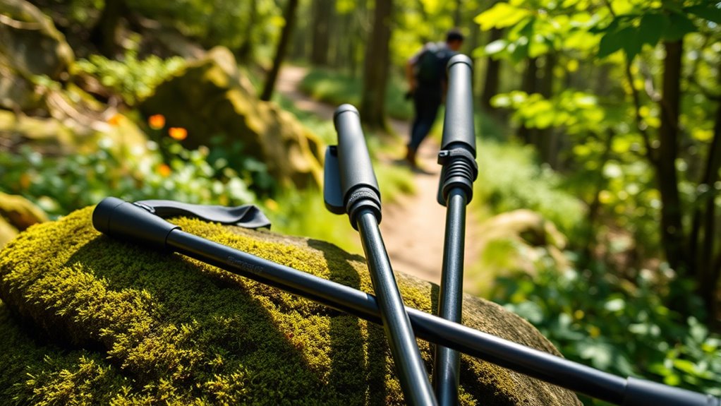 enhance stability with hiking poles