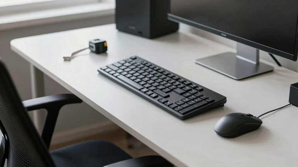 ergonomic keyboard and mouse positioning