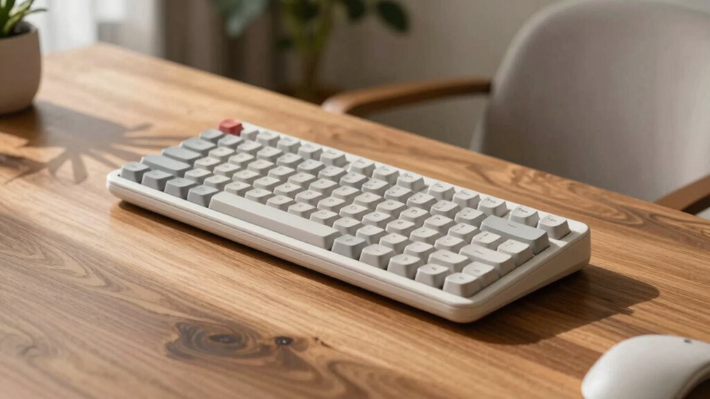 ergonomic keyboard enhances comfort