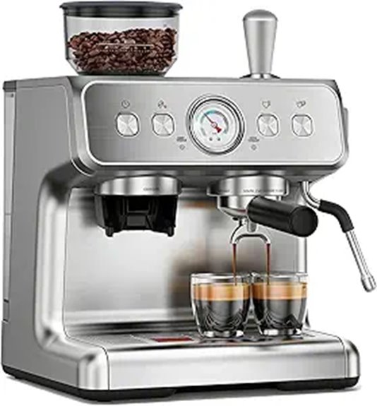 espresso machine with grinder