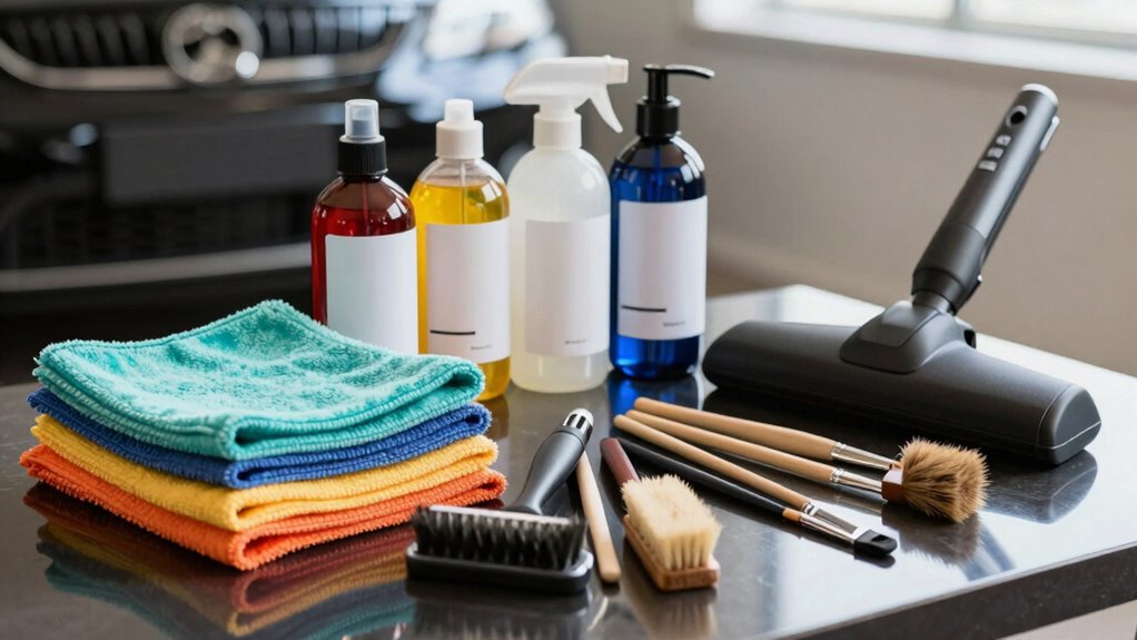 organized car detailing kit
