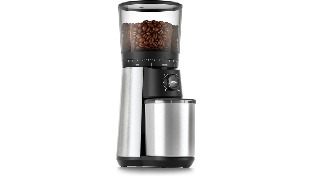 silver conical burr grinder