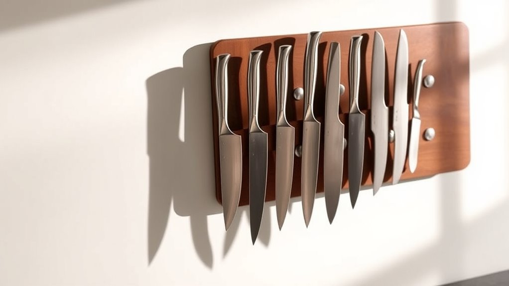 stylish wall mounted knife storage