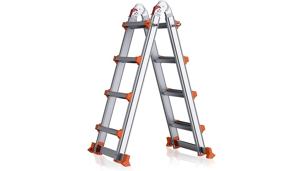 telescoping a frame ladder