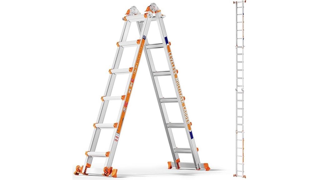telescoping a frame ladder