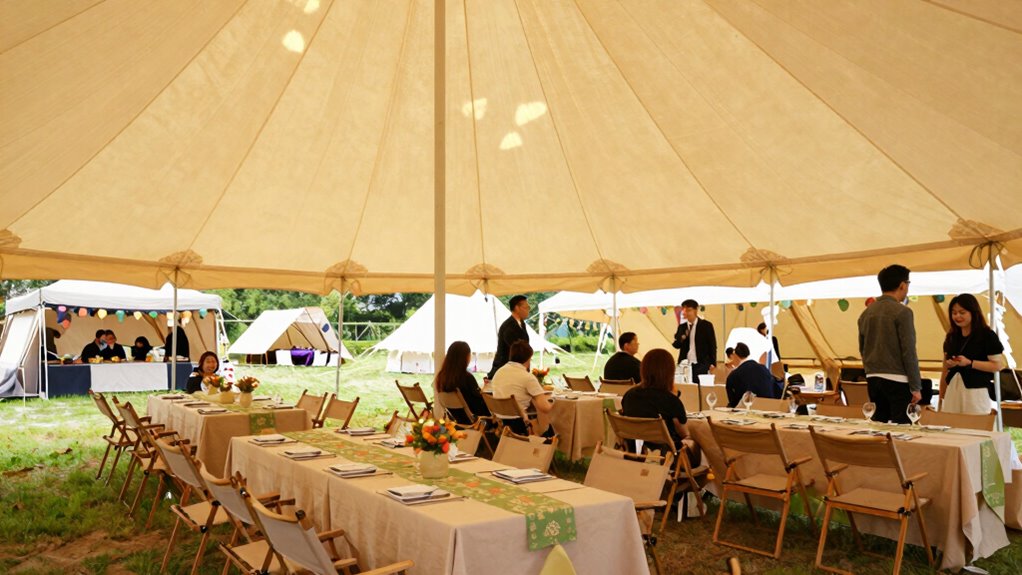 tent layout impacts interactions