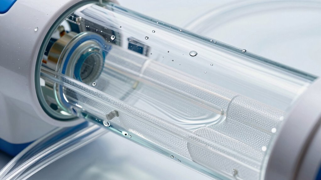 water flows through filters