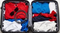 cluttered travel carry on baggage