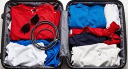 cluttered travel carry on baggage
